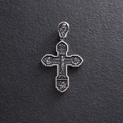 Православный крест "Распятие Христово с деисусом. Ангел Хранитель. Образ Пресвятой Богородицы "Казанская" (чернение) 132858 №5