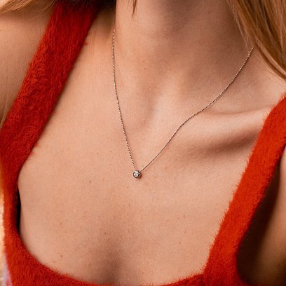 Золотая подвеска с бриллиантом пб0180cha №3