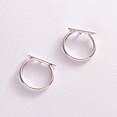 Серебряные серьги - пусеты "Амели" 123189 №2