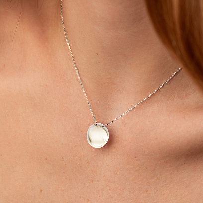 Кольє "Монетка" у білому золоті (можливе гравіювання) кол02460 №6