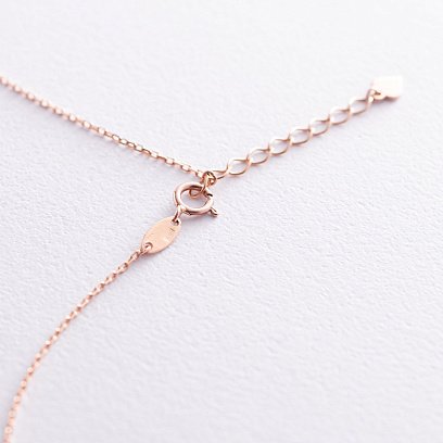 Золотое колье с сердечками кол01404 №6