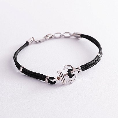 Мужской браслет Zancan из кевлара и серебра "Якорь" EXB619R-NE №3