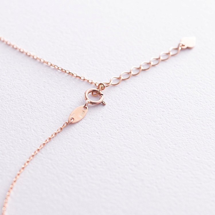 Золотое колье с сердечками кол01404 от ювелирного магазина Оникс - 5