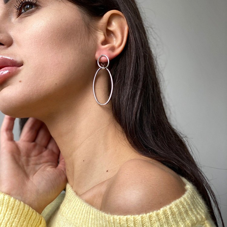 Золоті сережки - джекети "Самобутність" с06756 від ювелірного магазину Онікс - 1