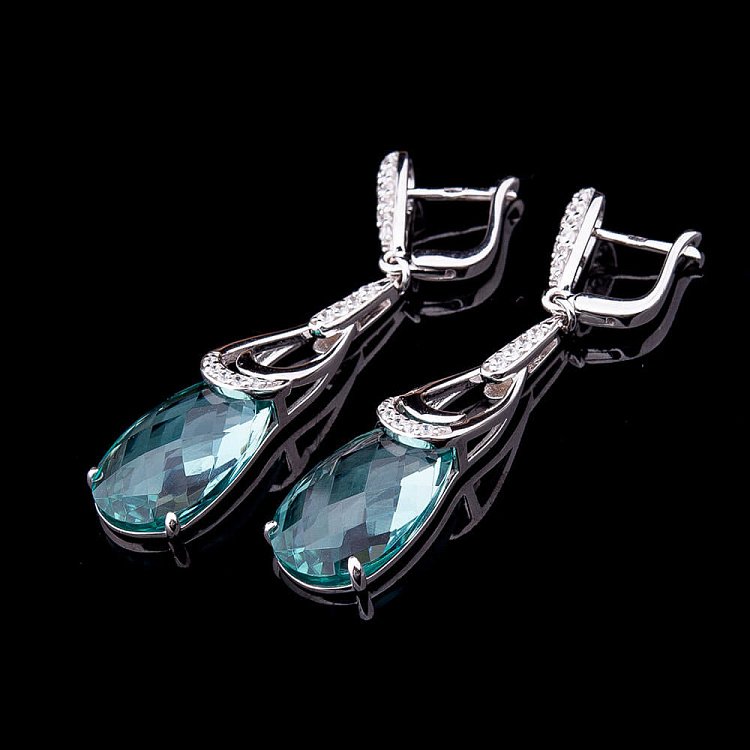 Срібні сережки з фіанітами с3 від ювелірного магазину Онікс - 1