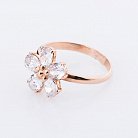 Золотое кольцо "Цветок" с фианитами к01929 от ювелирного магазина Оникс - 2
