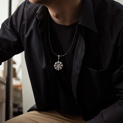 Серебряный кулон "Оберег Руевит" с деревом 153 №6