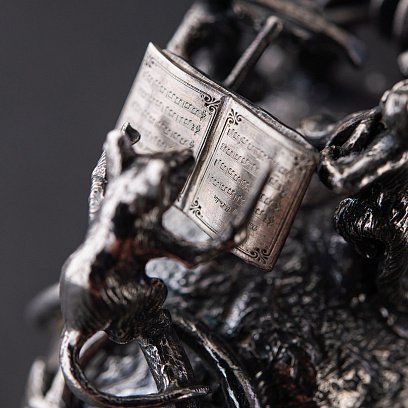 Срібний футляр "Оркестр котів" ручної роботи 23119 №5