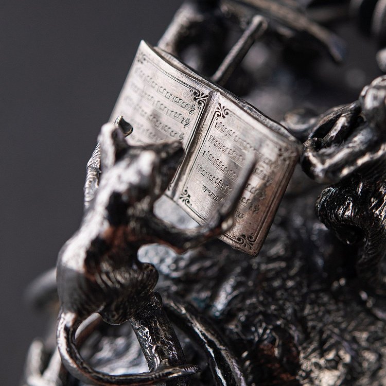 Срібний футляр "Оркестр котів" ручної роботи 23119 від ювелірного магазину Онікс - 4