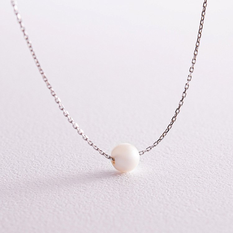 Колье "Жемчужина на цепочке" (белое золото) кол02289 от ювелирного магазина Оникс