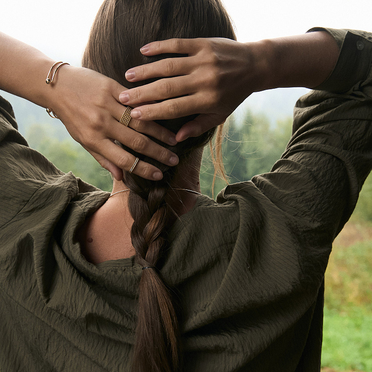 Кольцо "Шарики" в желтом золоте к07543 от ювелирного магазина Оникс - 12