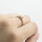 Помолвочное золотое кольцо с фианитами к03015 от ювелирного магазина Оникс - 3
