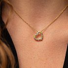 Золотое колье "Сердечко" с бриллиантами и сапфирами колб0092ca от ювелирного магазина Оникс - 3