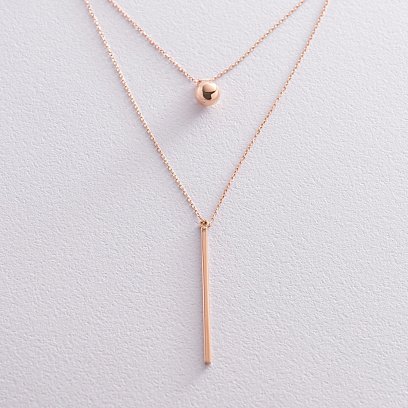 Подвійне золоте кольє "Хлоя" з кулькою кол01864