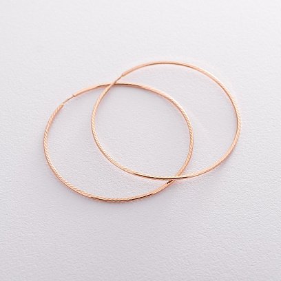 Сережки - кільця в червоному золоті (5.4 см) с01881