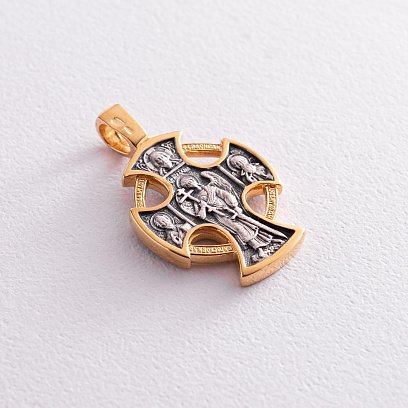 Серебряный православный крест (позолото, чернение) 133211 №6