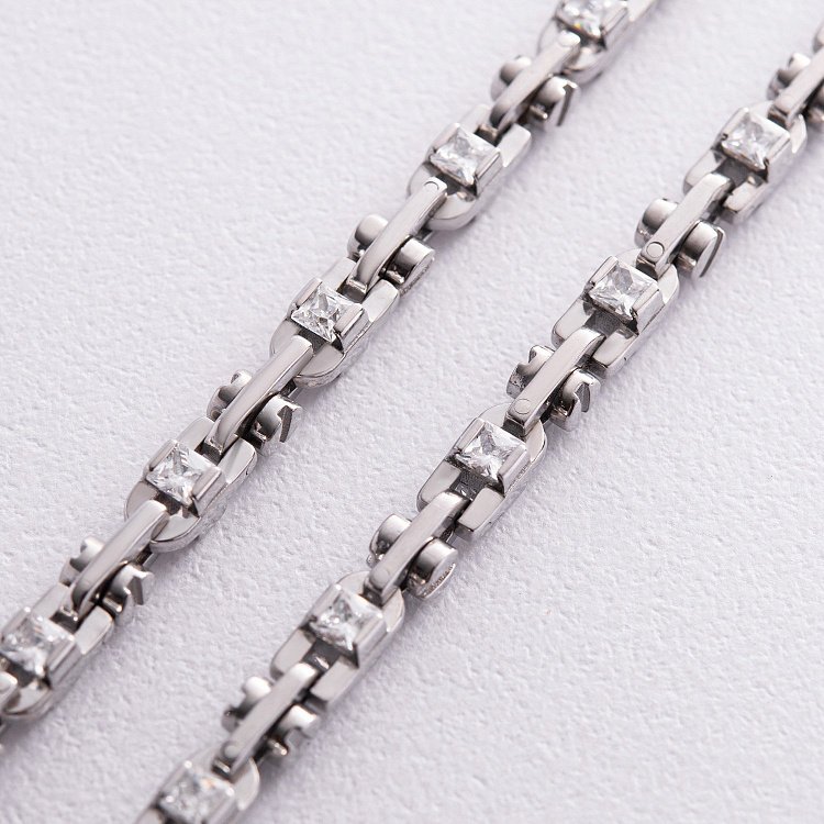 Чоловічий срібний ланцюжок з фіанітами 882 від ювелірного магазину Онікс - 6