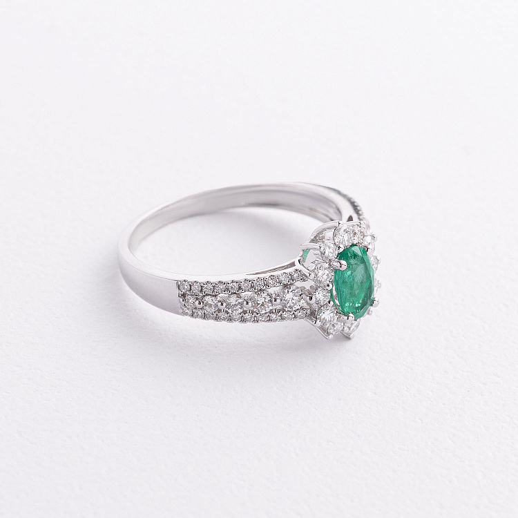 Золота каблучка зі смарагдом і діамантами кб0659ca від ювелірного магазину Онікс - 1