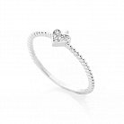 Срібний перстень "Сердечко" з фіанітами 112053 от ювелирного магазина Оникс
