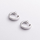 Серьги - кольца в белом золоте (бриллианты, сапфиры) сб0732ri от ювелирного магазина Оникс - 1