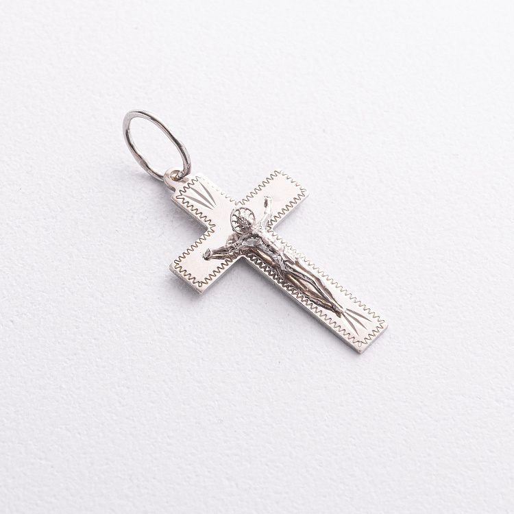 Серебряный крест "Распятие. Спаси и Сохрани" рс311319 от ювелирного магазина Оникс