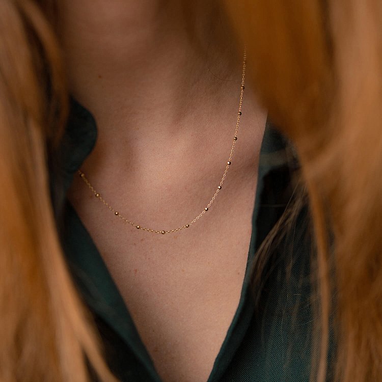 Кольє "Витонченість" у жовтому золоті кол02163 від ювелірного магазину Онікс - 5