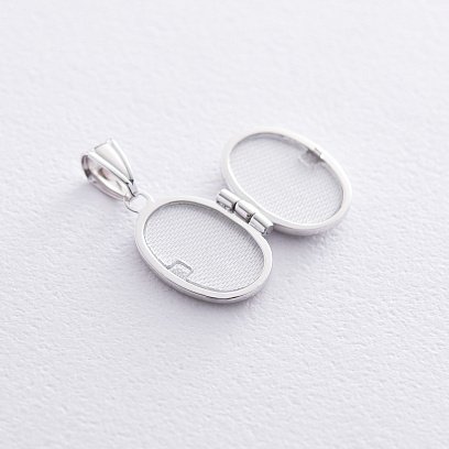 Золотой кулон для фотографии с крестиком п03440 №3