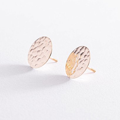 Сережки - пусети "Теона" у жовтому золоті с07803 №3