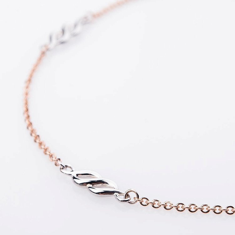 Золотой браслет на ногу "Бесконечность" б02142 от ювелирного магазина Оникс - 1