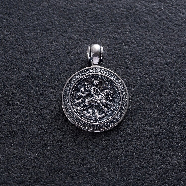 Серебряная подвеска "Геогрий Победоносец" 13369 от ювелирного магазина Оникс - 4