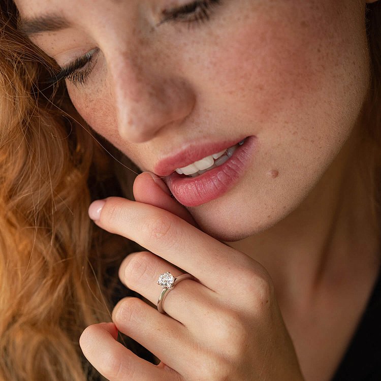 Заручальна золота каблучка з діамантом 228331121 від ювелірного магазину Онікс - 8