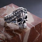 ﻿Мужское серебряное кольцо "Череп с венком" 112717 от ювелирного магазина Оникс - 4