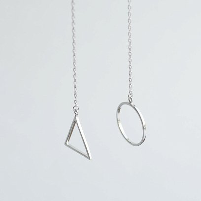 Серебряные серьги "Геометрия" 122238 №5