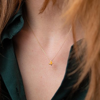 Кольє "Метелик" у жовтому золоті кол02149 №7