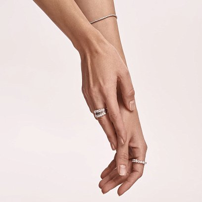 Кольцо в белом золоте с бриллианты кб0376nl №9