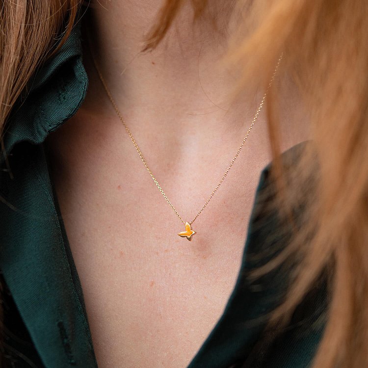 Кольє "Метелик" у жовтому золоті кол02149 від ювелірного магазину Онікс - 6