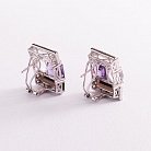 Золоті сережки (діаманти, гірський кришталь, аметист, димчастий кварц) E23442C от ювелирного магазина Оникс - 5