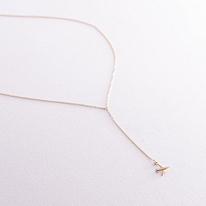 Колье "Самолетик" в желтом золоте кол01766 №5