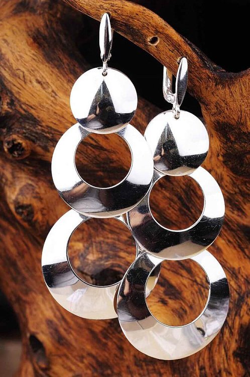 Сережки "Кільця" 12509 від ювелірного магазину Онікс - 1