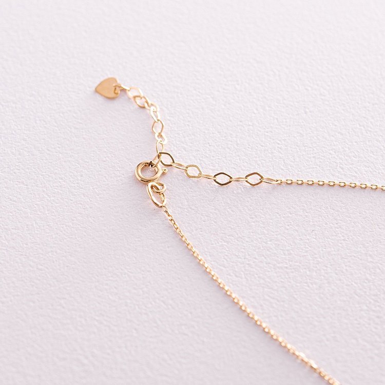 Кольє "Карта України" у жовтому золоті (блакитна та жовта емаль) кол02323 від ювелірного магазину Онікс - 4