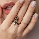 Золотое кольцо "Змея" (эмаль, фианиты) к06950 от ювелирного магазина Оникс - 1