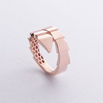 Кольцо "Змея" в красном золоте к07636