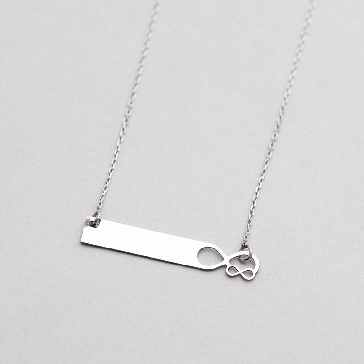 Срібне кольє зі знаком нескінченності (можливе гравіювання) 18709 від ювелірного магазину Онікс - 3