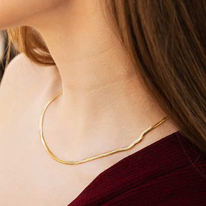 Кольє "Gisele" у жовтому золоті (снейк - 3 мм) ц00388-3 №2