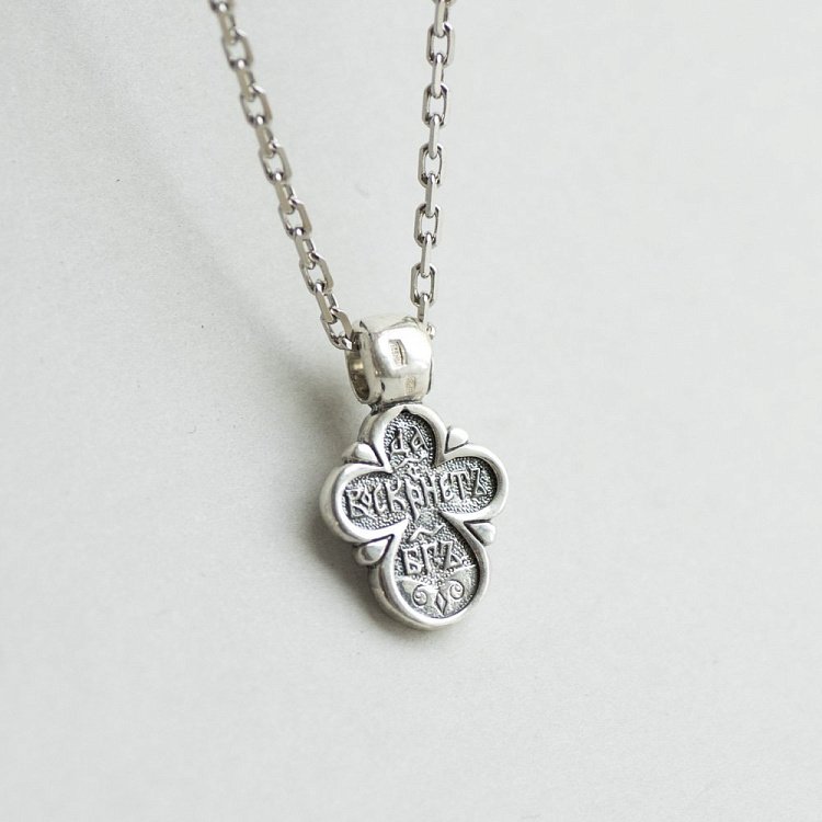 Серебряный крестик "Да Воскреснет Бог" 13759 от ювелирного магазина Оникс - 10