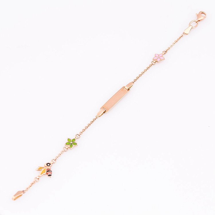 Золотий дитячий браслет для гравіювання б01021 від ювелірного магазину Онікс - 1