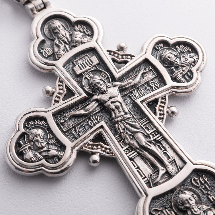 Православний хрест "Розп'яття Христове, Олександр Невський, Димитрій Донський, Сергій Радонезький. Архангел Михаїл" 133354 від ювелірного магазину Онікс - 4