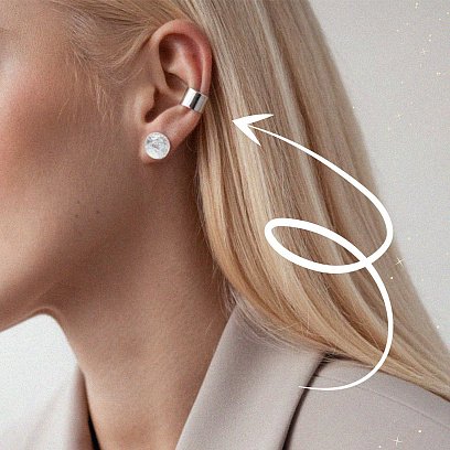 Серебряная серьга - каффа 123192