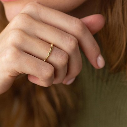 Каблучка "Косичка" у жовтому золоті к07129 №7