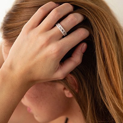 Каблучка у білому золоті з діамантами кб0429nl №5